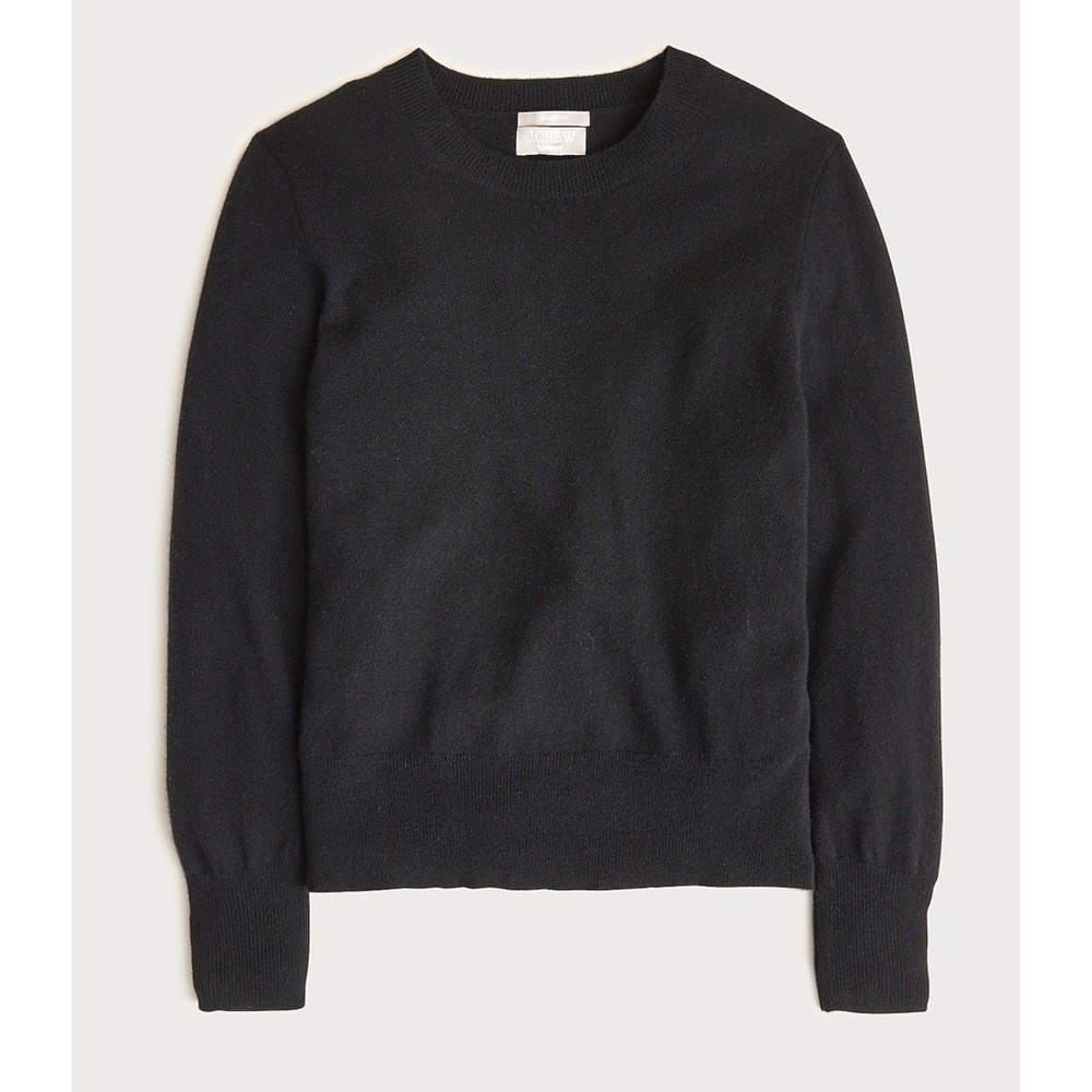 NWT J.Crew BA400 Cashmere Classic-fit Crewneck Sweater Black XL